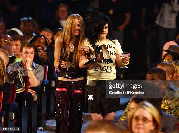 Avril Lavigne and Kelly Osbourne during 2003 MTV Video Music Awards - Backstage and Audience at Radio City Music Hall in New York City, New York,...