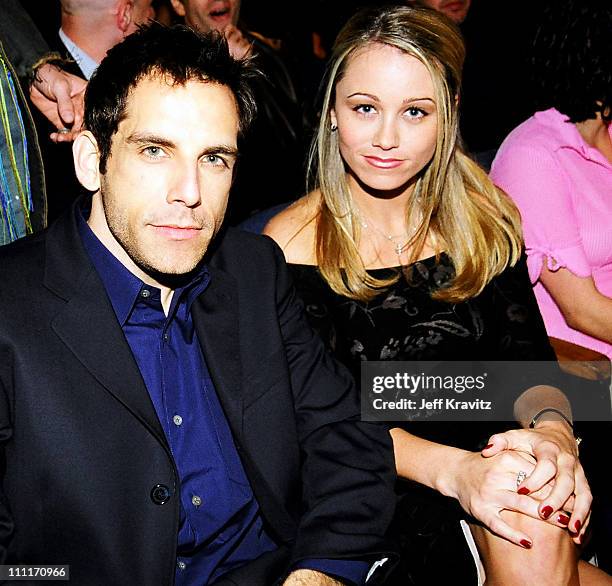 Ben Stiller and Christine Taylor during The 1999 MTV Movie Awards at Barker Hanger in Santa Monica, California, United States.