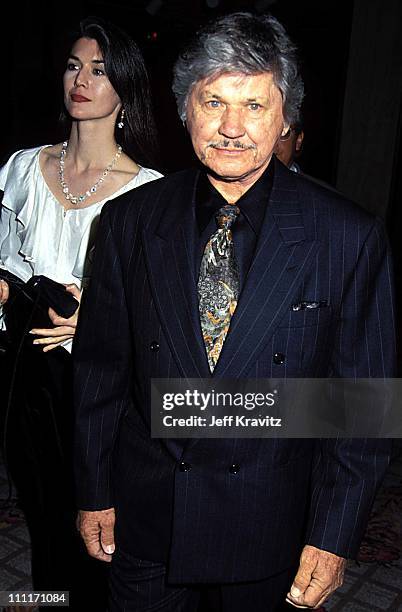 Kim Weeks and Charles Bronson during "Sunset Blvd" Los Angeles Premiere in Los Angeles, California, United States.