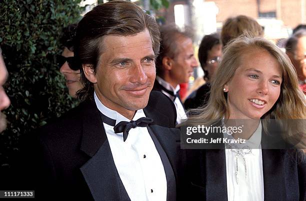 Dirk Benedict & Toni Hudson during 1988 American Comedy Awards in Los Angeles, California, United States.