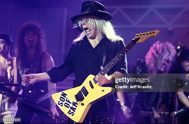 DeVille of Poison during Taping for 1988 MTV New Year's Eve Party in Los Angeles, California, United States.