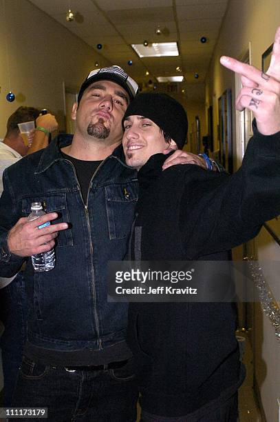 Jim Lindberg of Pennywise and Carey Hart during The 2003 KROQ Almost Acoustic Christmas - Night One at Universal Amphitheater in Universal City,...
