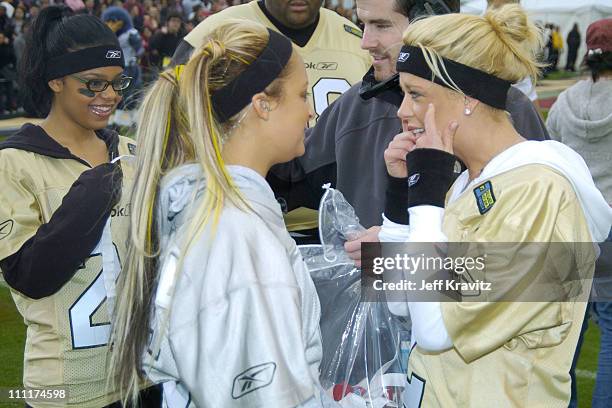 Fefe Dobson, Nicole Richie and Tara Reid during Super Bowl XXXVIII - MTV's Rock n' Jock at MTV Compound at Reliant Stadium in Houston, Texas, United...