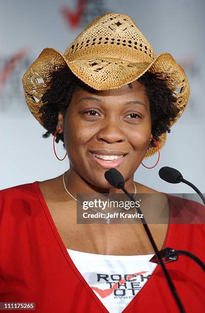 Jehmu Greene during Rock the Vote Press Conference at Palladium in Hollywood, California, United States.