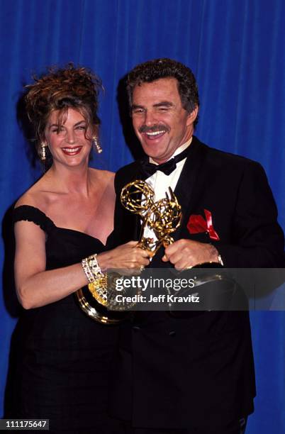 Kirstie Alley & Burt Reynolds during 1991 Emmy Awards.