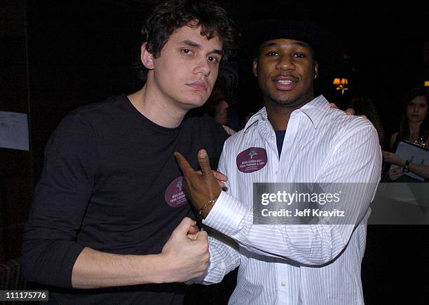 John Mayer and Robert Randolph during The 46th Annual Grammy Awards - Westwood One Backstage at the Grammys - Day 2 at Staples Center in Los Angeles,...