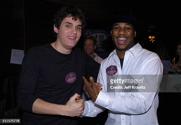 John Mayer and Robert Randolph during The 46th Annual Grammy Awards - Westwood One Backstage at the Grammys - Day 2 at Staples Center in Los Angeles,...