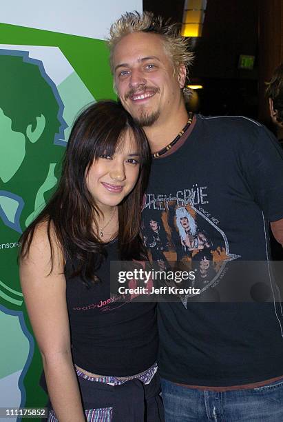 Michelle Branch and Brett Scallions of Fuel during The 46th Annual Grammy Awards - Westwood One Backstage at the Grammys - Day 2 at Staples Center in...