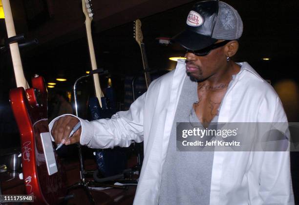 Dennis Rodman during The 46th Annual Grammy Awards - Westwood One Backstage at the Grammys - Day 2 at Staples Center in Los Angeles, California,...