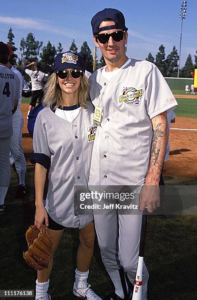 Heather Locklear & Tommy Lee during 1991 MTV Rock 'n Jock Softball in Los Angeles, California, United States.