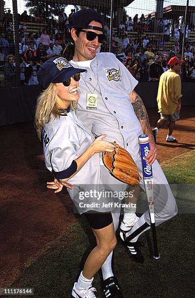 Heather Locklear & Tommy Lee during 1991 MTV Rock 'n Jock Softball in Los Angeles, California, United States.
