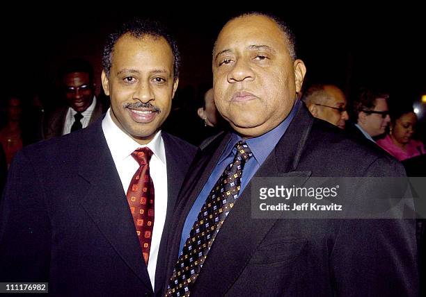 Ruben Santiago-Hudson and Barry Shabaka Henley during HBO Films' "Lackawanna Blues" Premiere - Red Carpet at DGA in Los Angeles, California, United...