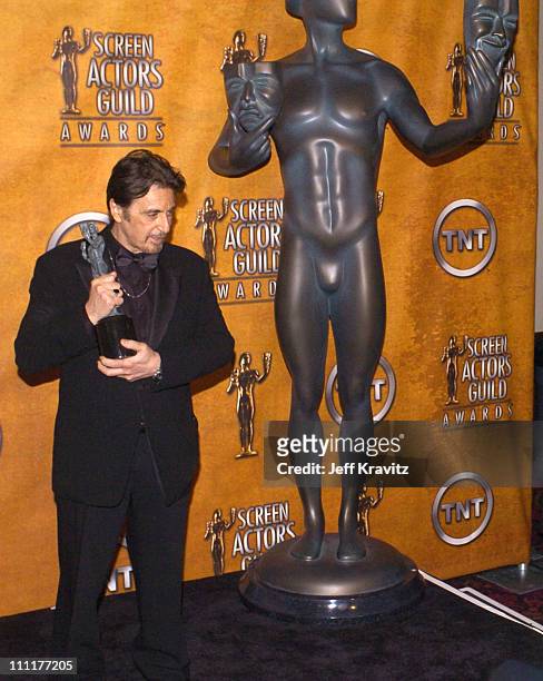 Al Pacino, winner for Outstanding Performance by a Male Actor in a Television Movie or Miniseries for "Angels in America"