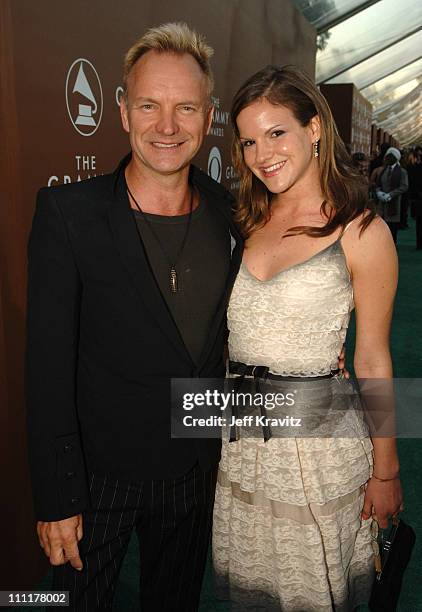 Sting and Kate Sumner during The 48th Annual GRAMMY Awards - Green Carpet at Staples Center in Los Angeles, California, United States.