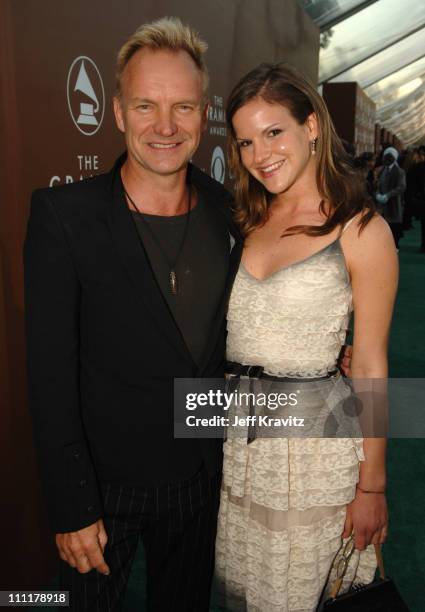 Sting and Kate Sumner during The 48th Annual GRAMMY Awards - Green Carpet at Staples Center in Los Angeles, California, United States.