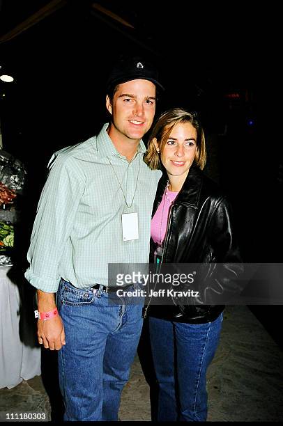 Chris O'Donnell and wife Caroline Fentress during 1998 Fairway to Heaven Golf Tournament in Las Vegas, Nevada, United States.