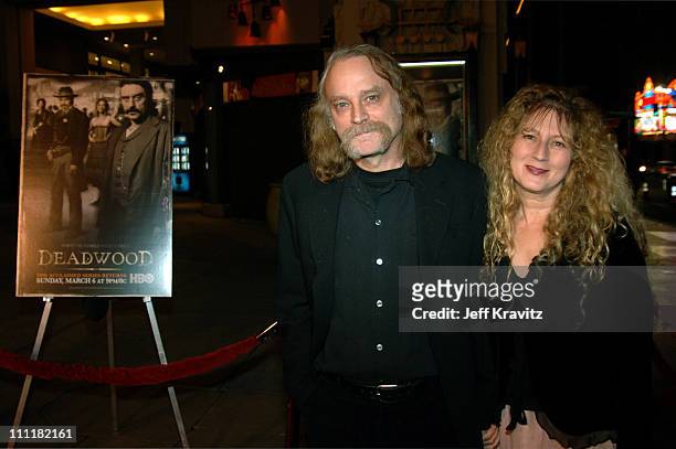Brad Dourif and Claudia Handler during HBO's "Deadwood" Season 2 Los Angeles Premiere - Arrivals at Grauman's Chinese Theater in Los Angeles,...