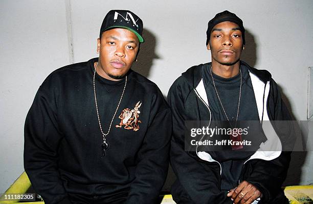 Snoop Dogg and Dr Dre during 1993 MTV Movie Awards at Sony Studios in Culver City, California, United States.