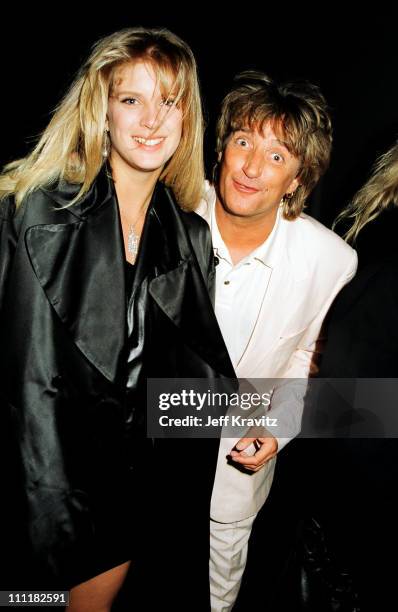 Rachel Hunter and Rod Stewart during 1993 MTV Movie Awards at Sony Studios in Culver City, California, United States.