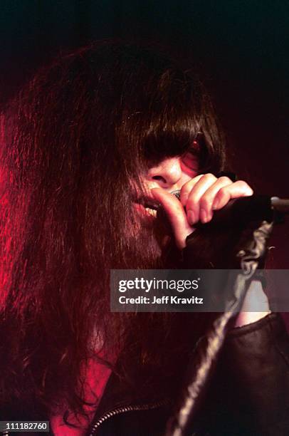 Joey Ramone of The Ramones during The Ramones in Concert at The Palladium at The Palladium in Hollywood, CA, United States.