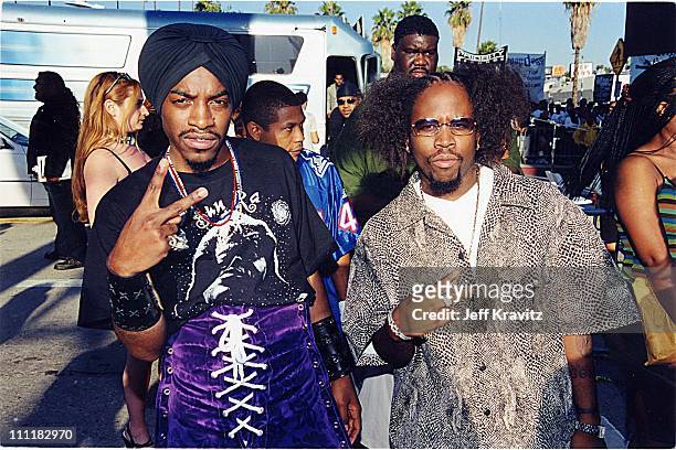 Big Boi and Andre Benjamin of Outkast during The 1999 Source Hip-Hop Music Awards in Los Angeles, California, United States.