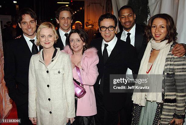 Will Forte, Amy Poehler, Seth Meyers, Rachel Dratch, Fred Armisen, Finnesse Mitchell and Maya Rudolph of "Saturday Night Live"