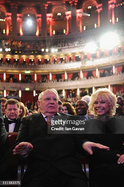 Former Soviet Leader Mikhail Gorbachev and Irina Virganskaya during the Gorby 80 Gala at the Royal Albert Hall on March 30, 2011 in London, England....