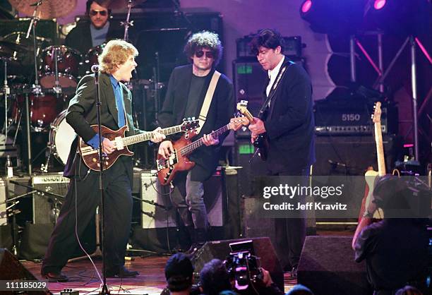 John Fogerty of Creedence Clearwater Revival, inductee, Don Was and Robbie Robertson