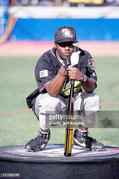 Treach from Naughty by Nature during MTV's 3rd Annual Rock 'n Jock Softball at Memorial Park in Long Beach, California, United States.