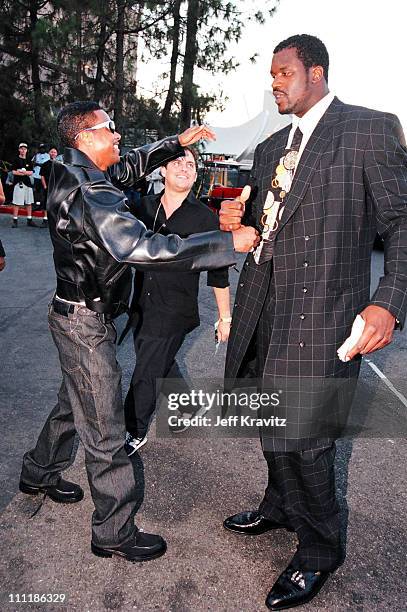 Chris Tucker, Brett Ratner and Shaquille O'Neal during 1998 MTV Video Music Awards at Universal Amphitheatre in Los Angeles, California, United...