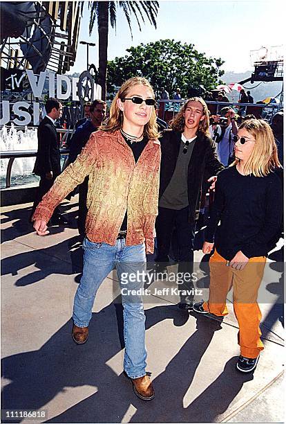Taylor Hanso, Zachary Hanson and Isaac Hanson during 1998 MTV Video Music Awards at Universal Amphitheatre in Los Angeles, California, United States.