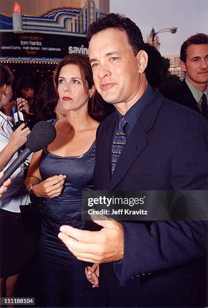 Rita Wilson & Tom Hanks at the 1998 premiere of Saving Private Ryan in Westwood.