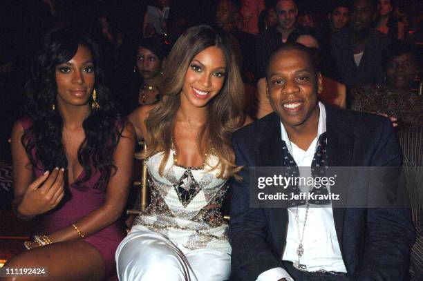 Solange, Beyonce and Jay Z during 2006 MTV Video Music Awards - Audience at Radio City Music Hall in New York City, New York, United States.