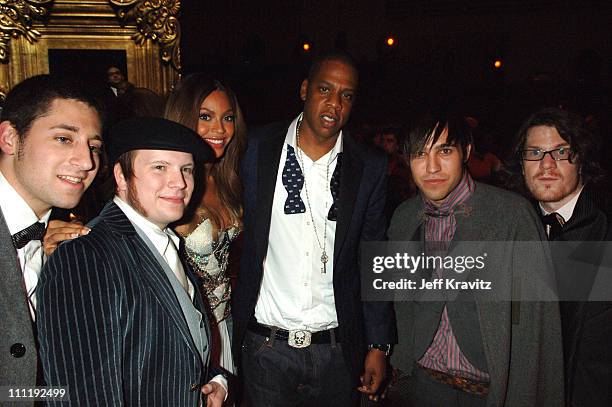 Jay Z and Fall Out Boy during 2006 MTV Video Music Awards - Backstage at Radio City Music Hall in New York, New York, United States.