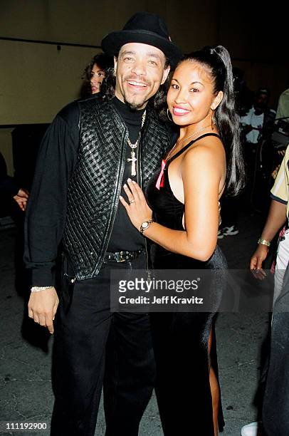 Ice-T & Darlene Ortiz during 1995 MTV Movie Awards in Los Angeles, California, United States.