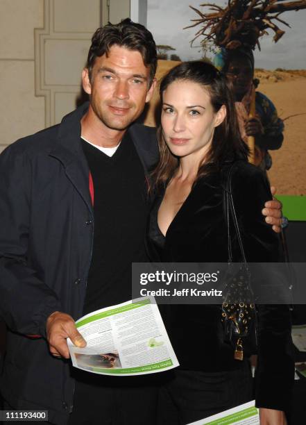 Dougray Scott and Claire Forlani during MySpace Presents Rock for Darfur Party Benefiting Oxfam America at Private Estate in Beverly Hills,...