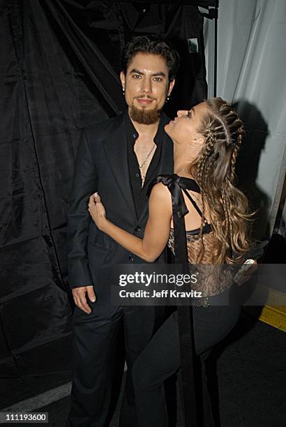 Carmen Electra and Dave Navarro during VH1 Big in 2002 Awards - Backstage and Audience at Grand Olympic Auditorium in Los Angeles, CA, United States.