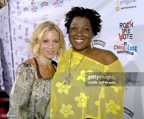 Christina Applegate and Jehmu Greene, president of Rock The Vote