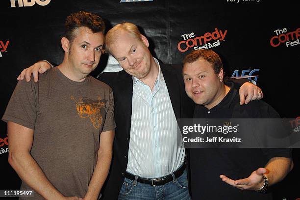 Harland Williams, Jim Gaffigan and Frank Caliendo during HBO & AEG Live's "The Comedy Festival" - Triumph the Insult Comic Dog's Poopapalooza II at...