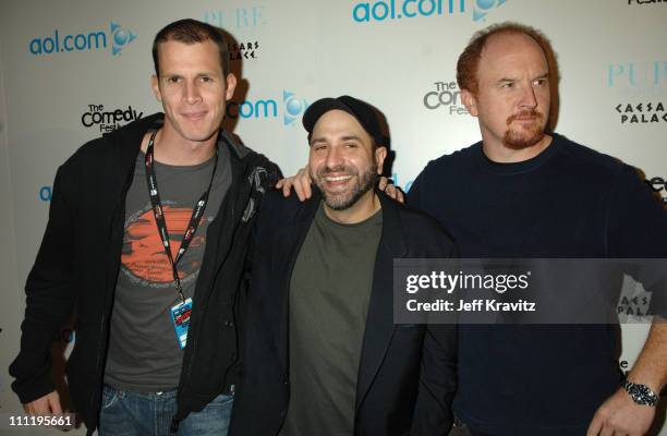 Daniel Tosh, Dave Attell and Louis CK during HBO & AEG Live's "The Comedy Festival" - AOL Party at Caesars Palace in Las Vegas, Nevada, United States.