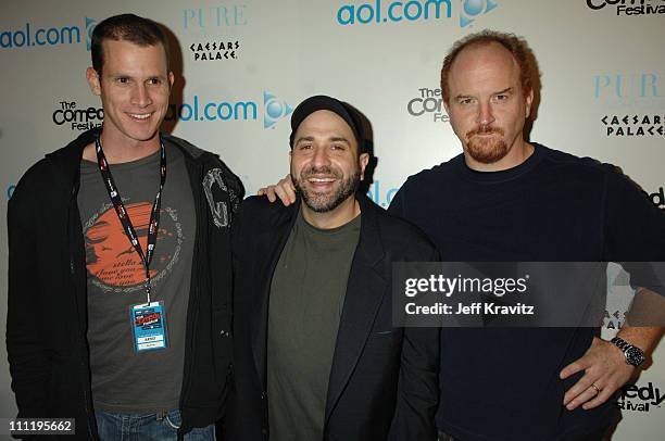 Daniel Tosh, Dave Attell and Louis CK during HBO & AEG Live's "The Comedy Festival" - AOL Party at Caesars Palace in Las Vegas, Nevada, United States.