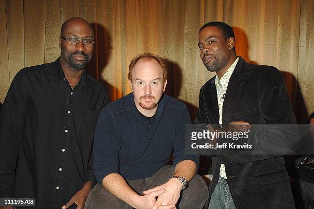 Mario Joyner, Louis C.K. And Chris Rock during HBO & AEG Live's "The Comedy Festival" - The Comedian Award - Backstage at Caesars Palace in Las...