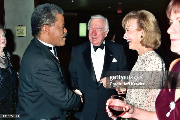 Bernard Shaw, Walter Cronkite and Judy Woodruff during 1994 Cable Ace Awards in Los Angeles, California, United States.