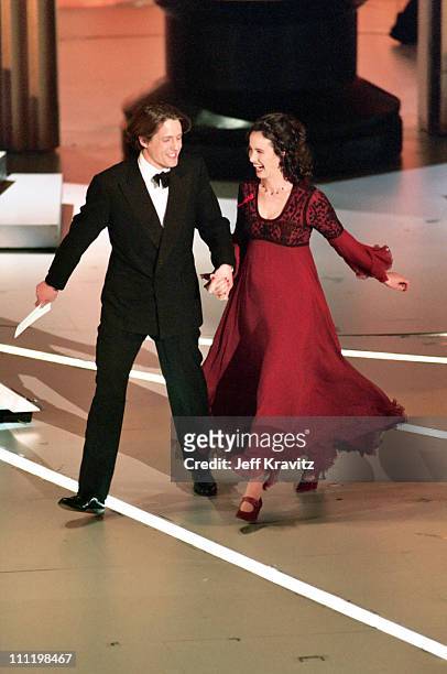 Hugh Grant and Andie MacDowell during 1995 Academy Awards in Los Angeles, California, United States.