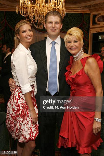 Ivanka Trump, Eric Trump, and Ivana Trump during Haley Binn, Jason Binn and Ivana Trump Spring into Summer with a Private Cocktail Reception at Ivana...