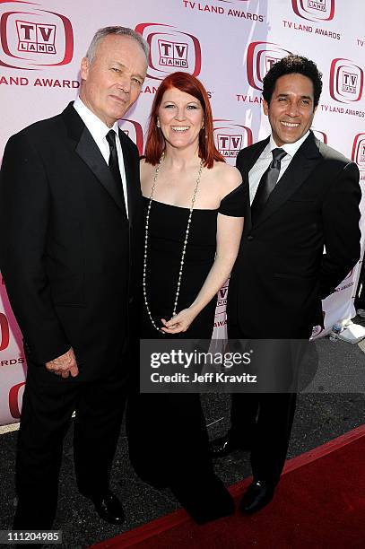 Actors Creed Bratton, Kate Flannery and Oscar Nunez of "The Office" arrive at the 6th Annual "TV Land Awards" held at Barker Hangar on June 8, 2008...