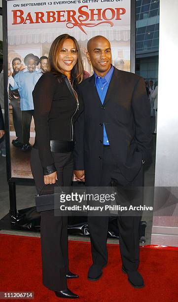 Director Tim Story & fiancee during "Barbershop" Premiere - Los Angeles at Archlight Cinerama Dome in Hollywood, California, United States.
