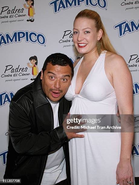 Carlos Mencia and wife, Amy Mencia during Tampico Beverages Presents "El Sueno de Esperanza" Gala to Benefit The PADRES Foundation - Arrivals at...