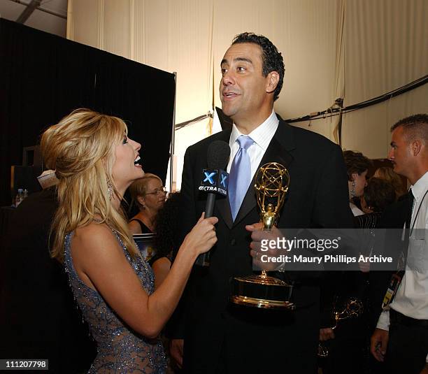 Dayna Devon and Brad Garrett during The 55th Annual Primetime Emmy Awards - Nokia Red Carpet at The Shrine Theater in Los Angeles, California, United...