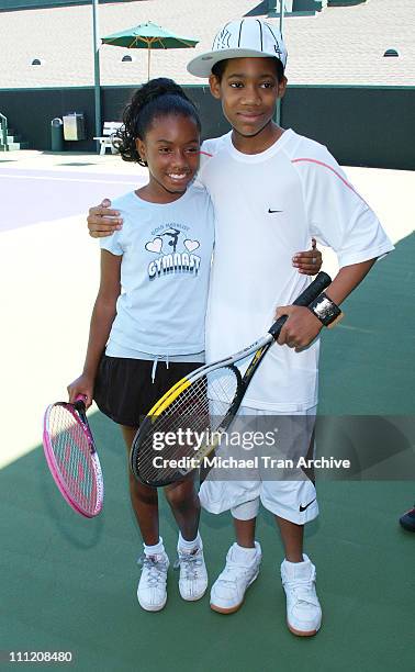 Imani Hakim and Tyler James Williams during "Everybody Hates Chris But Everybody Loves Kids!" 8th Annual Tennis for Tots Tournament at Los Angeles...